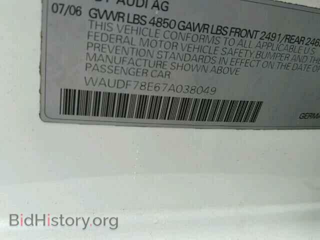 2007 AUDI A4 - VIN: WAUDF78E67A038049 - Photo 10