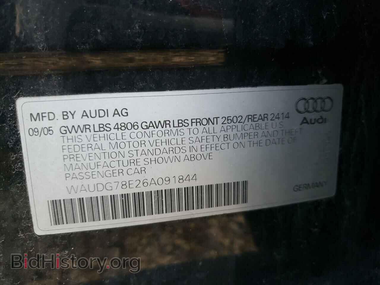 2006 AUDI A4 - VIN: WAUDG78E26A091844 - Фото 13
