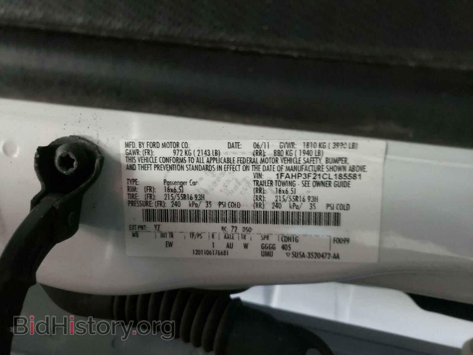 2012 FORD FOCUS - VIN: 1FAHP3F21CL185581 - Фото 10