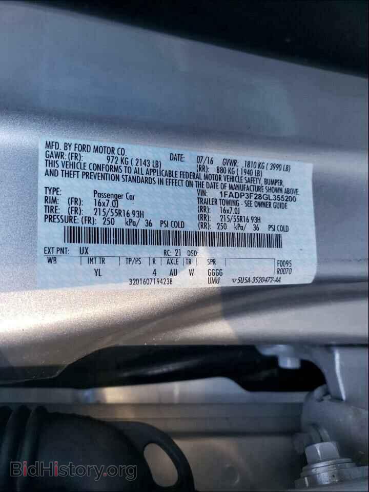 2016 FORD FOCUS - VIN: 1FADP3F28GL355200 - Фото 10