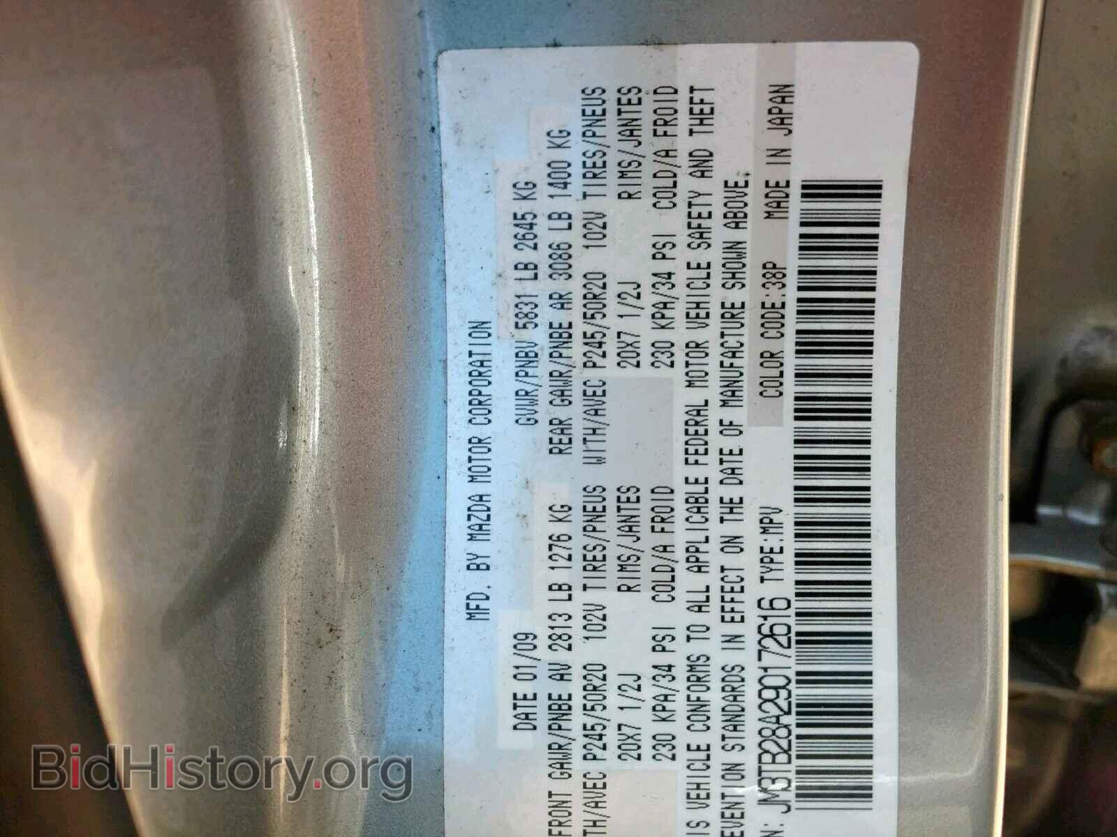 2009 MAZDA CX-9 - VIN: JM3TB28A290172616 - Фото 10