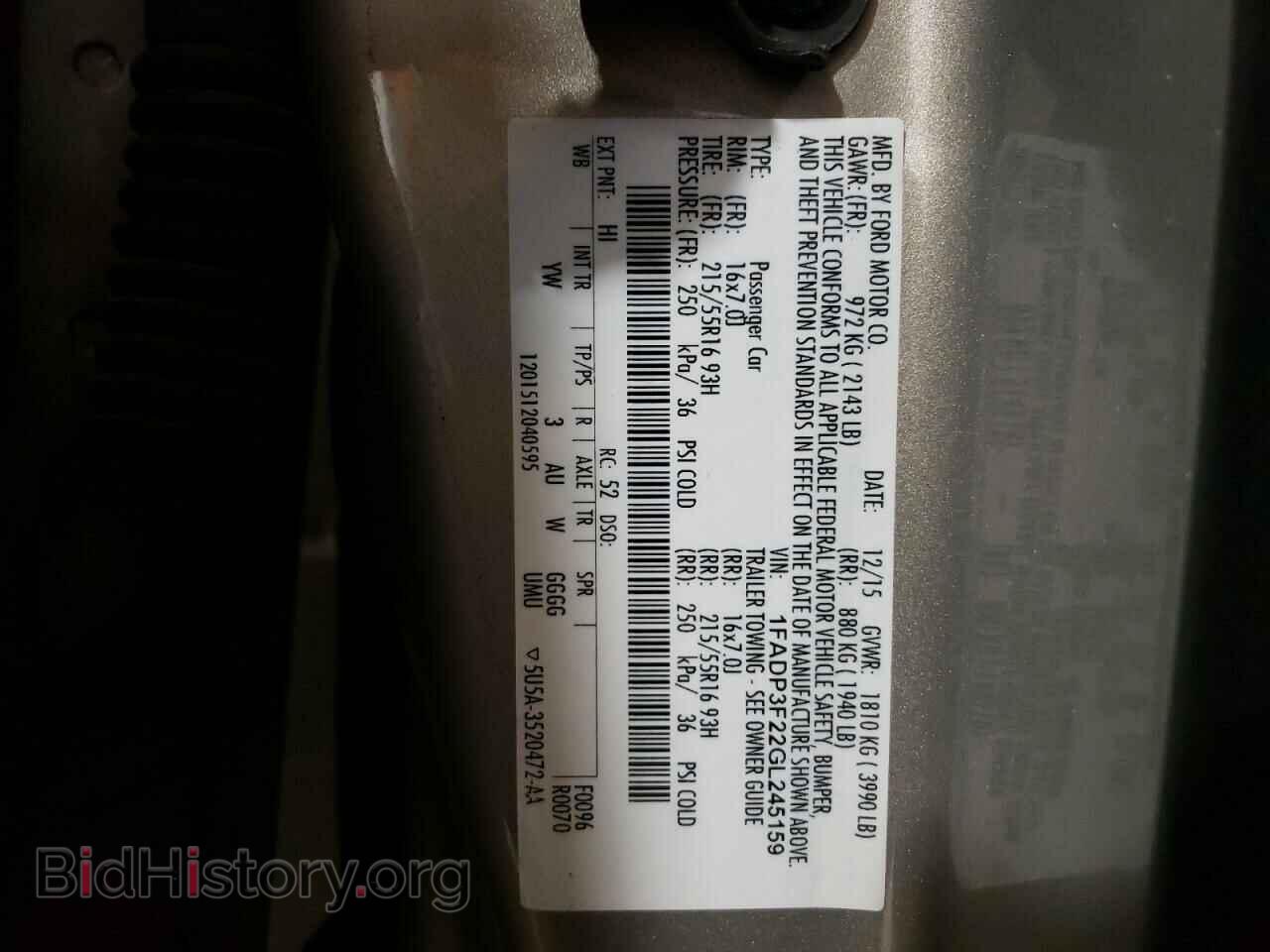 2016 FORD FOCUS - VIN: 1FADP3F22GL245159 - Фото 10