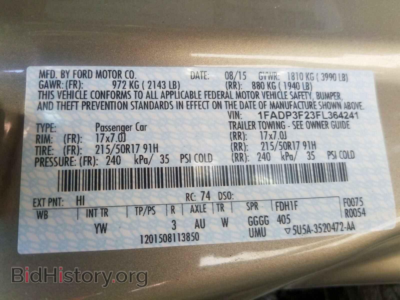 2015 FORD FOCUS - VIN: 1FADP3F23FL364241 - Photo 10