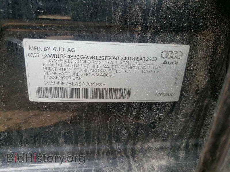 2008 Audi A4 (VIN WAUDF78E48A034986) — фото 10 из 10