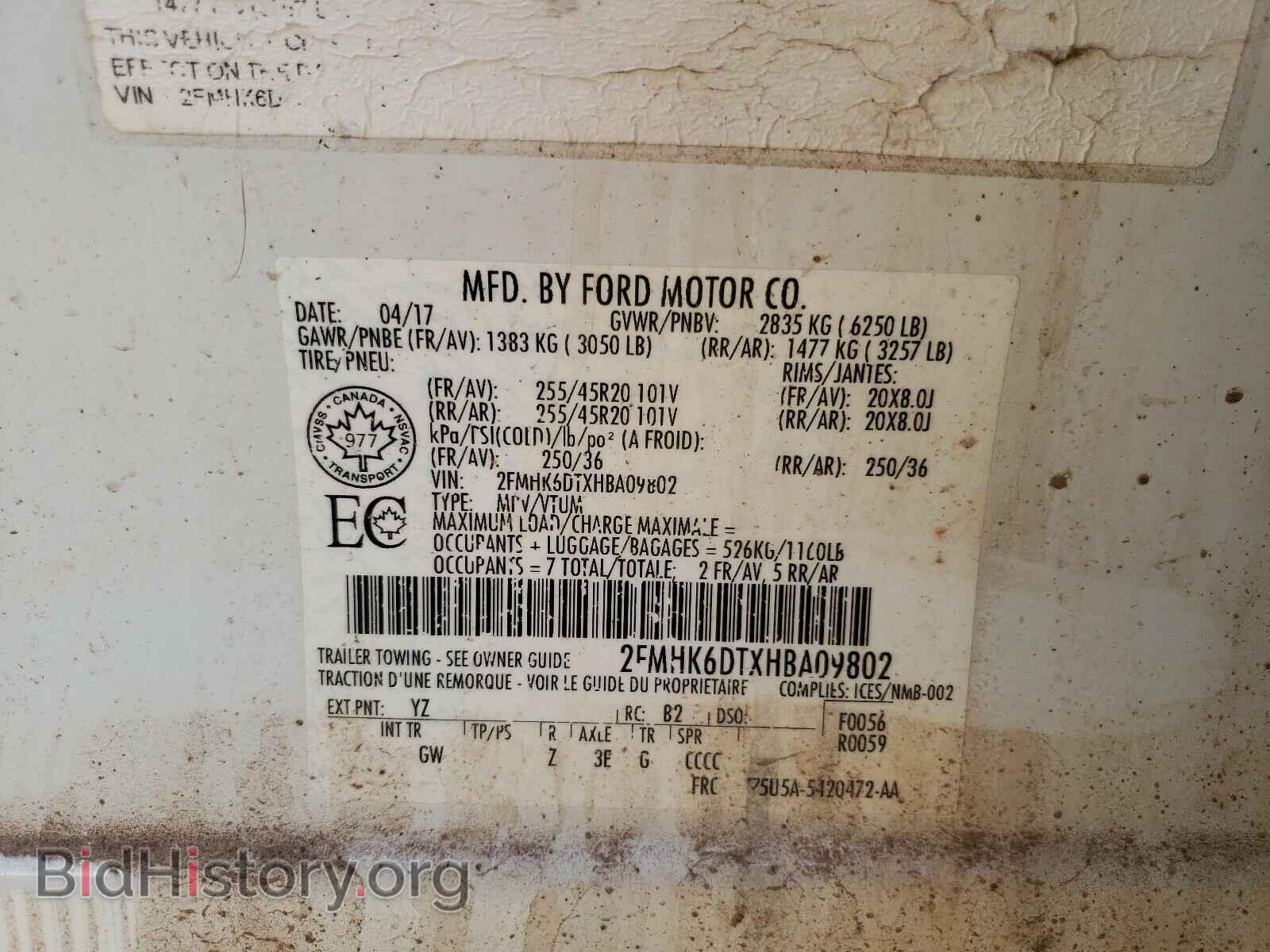 2017 FORD FLEX - VIN: 2FMHK6DTXHBA09802 - Photo 10