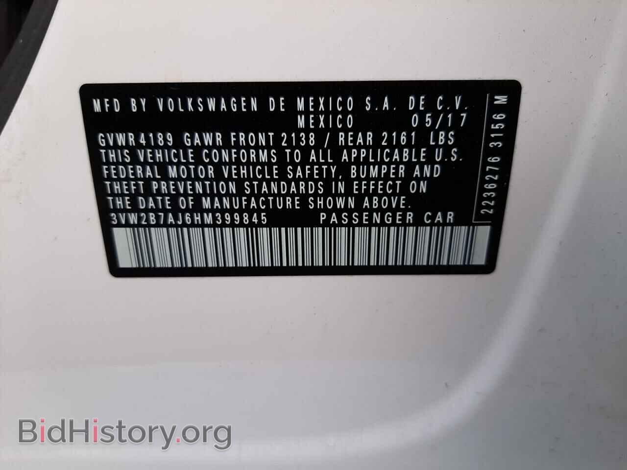 2017 VOLKSWAGEN JETTA - VIN: 3VW2B7AJ6HM399845 - Photo 10
