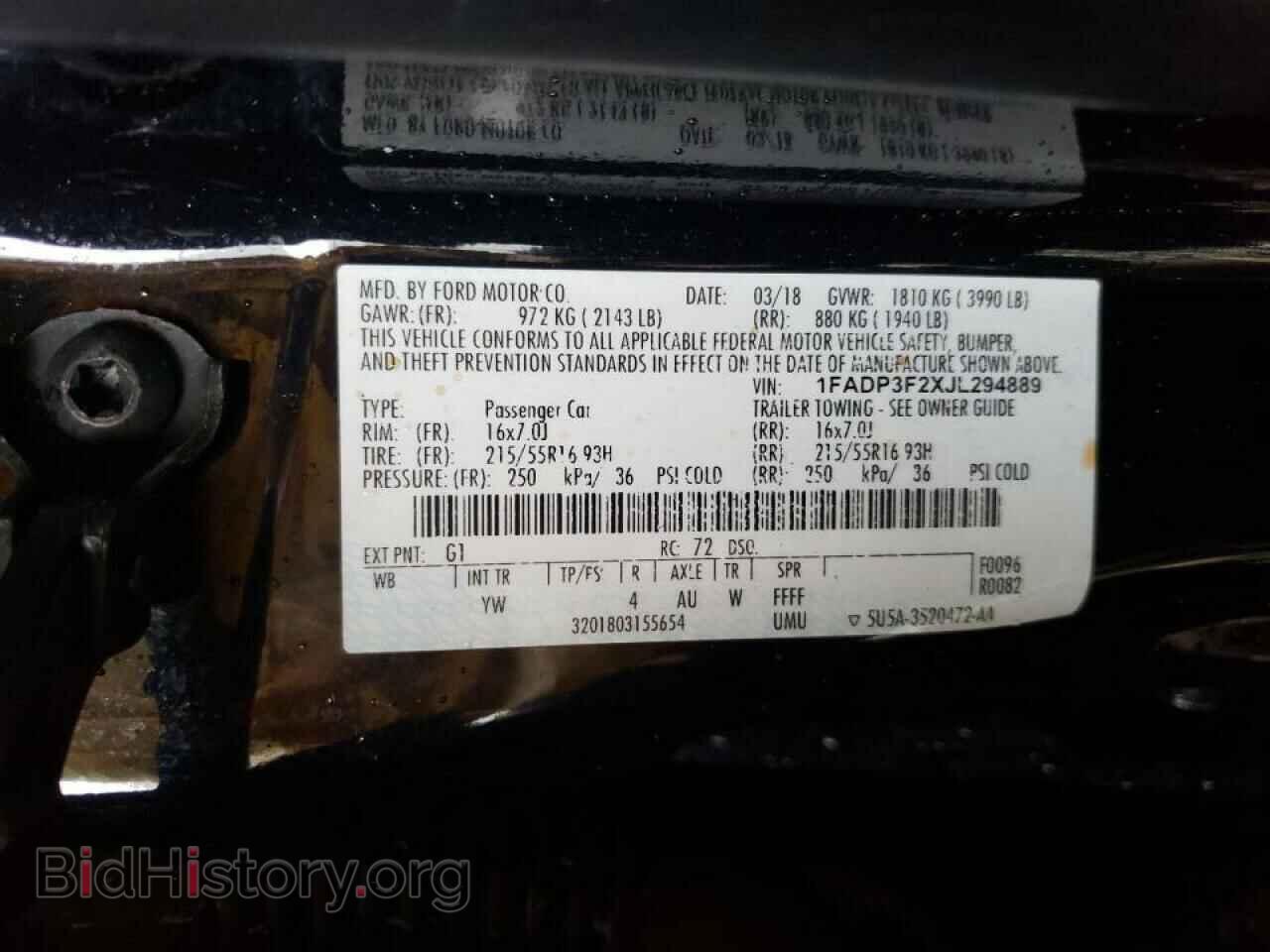 2018 FORD FOCUS - VIN: 1FADP3F2XJL294889 - Фото 10