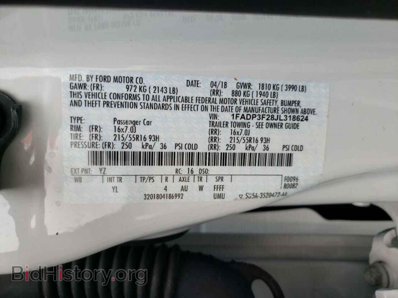 2018 FORD FOCUS - VIN: 1FADP3F28JL318624 - Фото 10