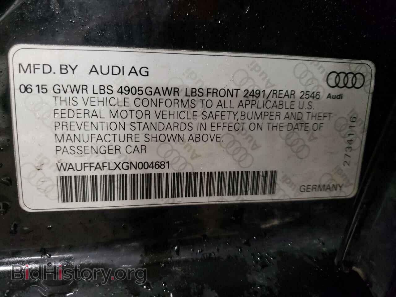 2016 AUDI A4 - VIN: WAUFFAFLXGN004681 - Фото 13