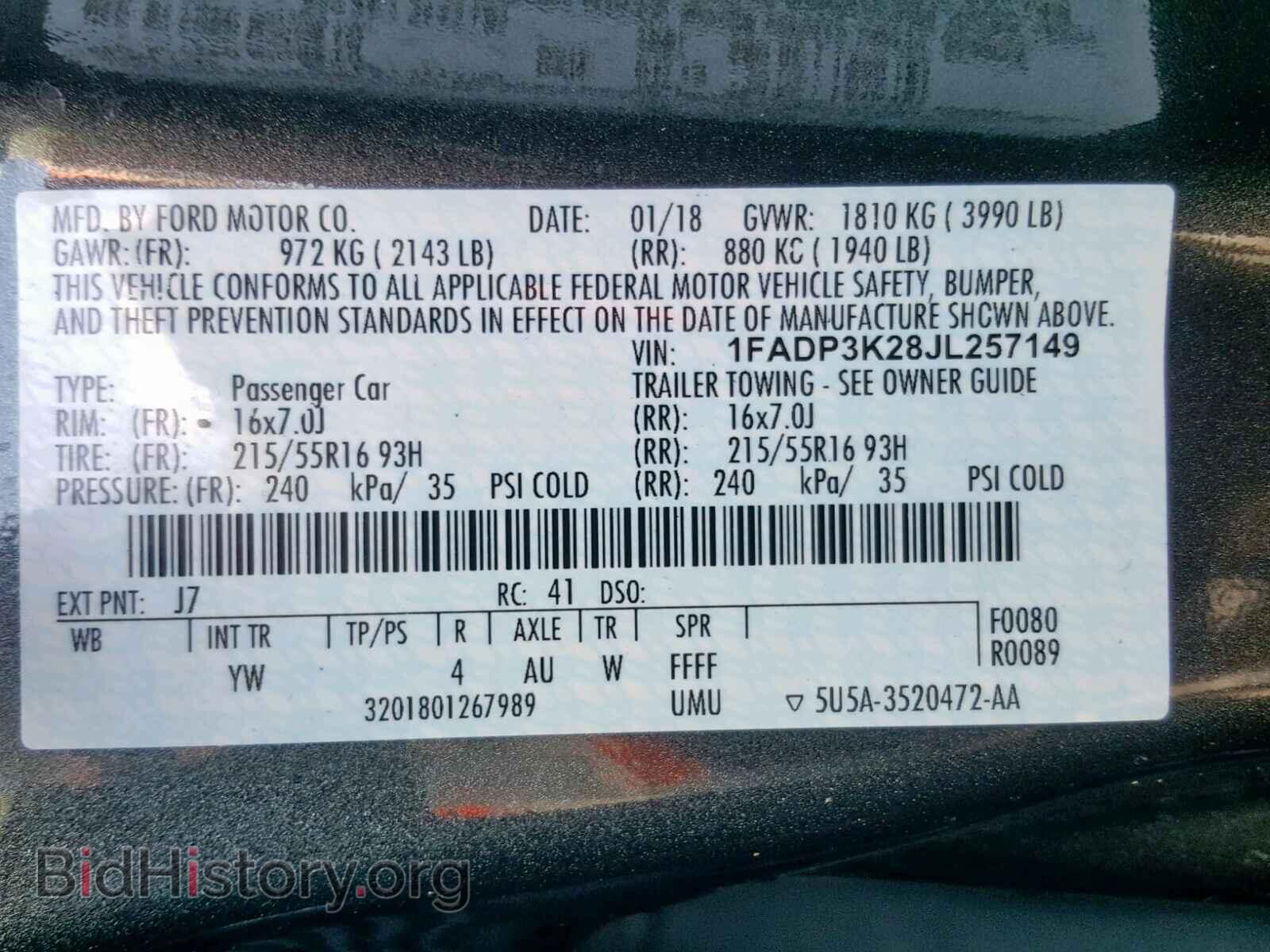 2018 FORD FOCUS SE - VIN: 1FADP3K28JL257149 - Фото 10
