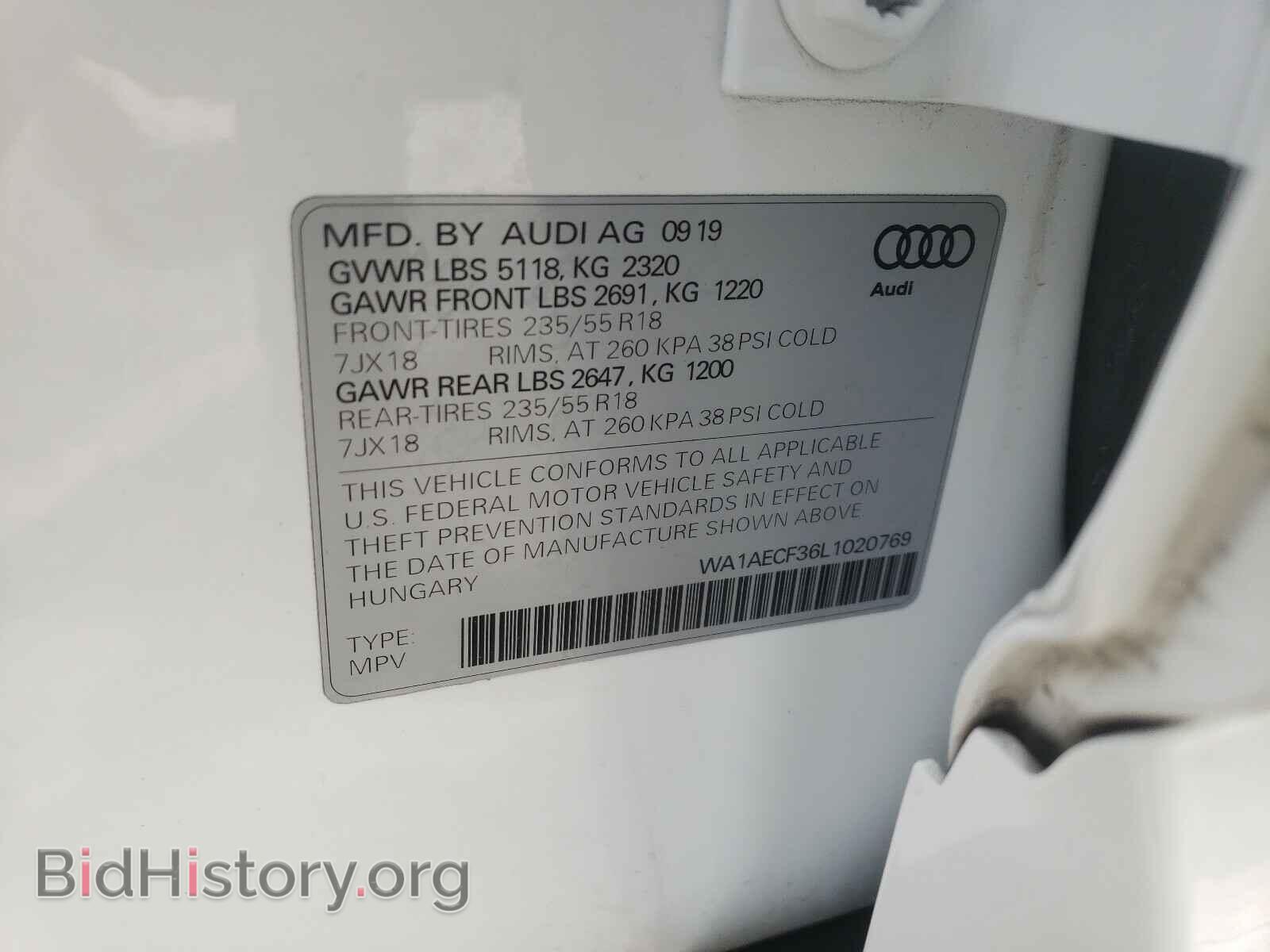 2020 AUDI Q3 - VIN: WA1AECF36L1020769 - Фото 10