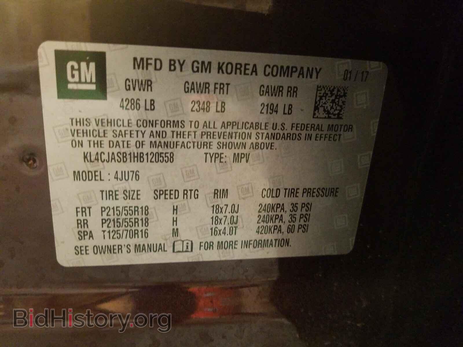 2017 BUICK ENCORE - VIN: KL4CJASB1HB120558 - Photo 10