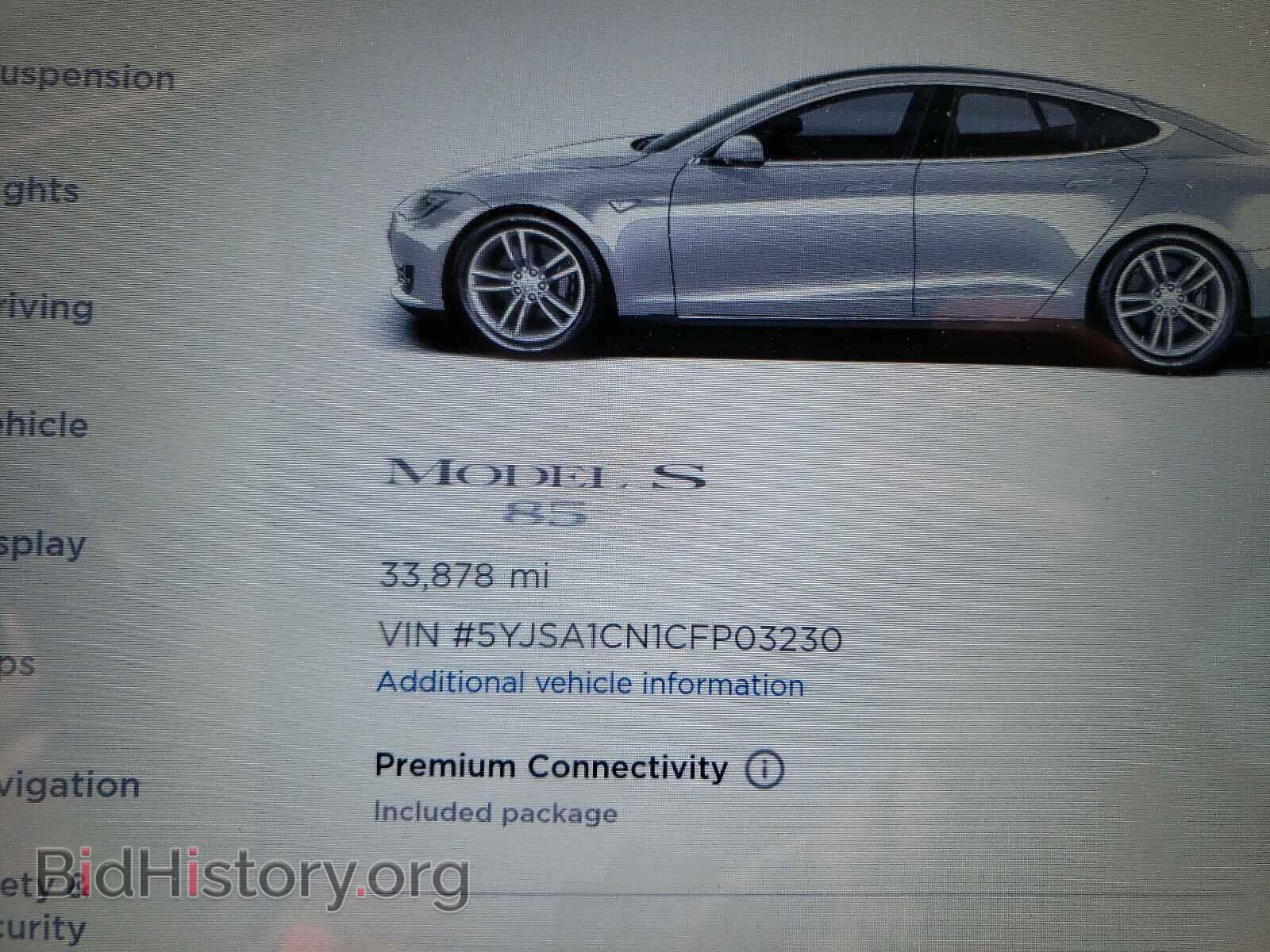 2012 TESLA MODEL S - VIN: 5YJSA1CN1CFP03230 - Photo 8
