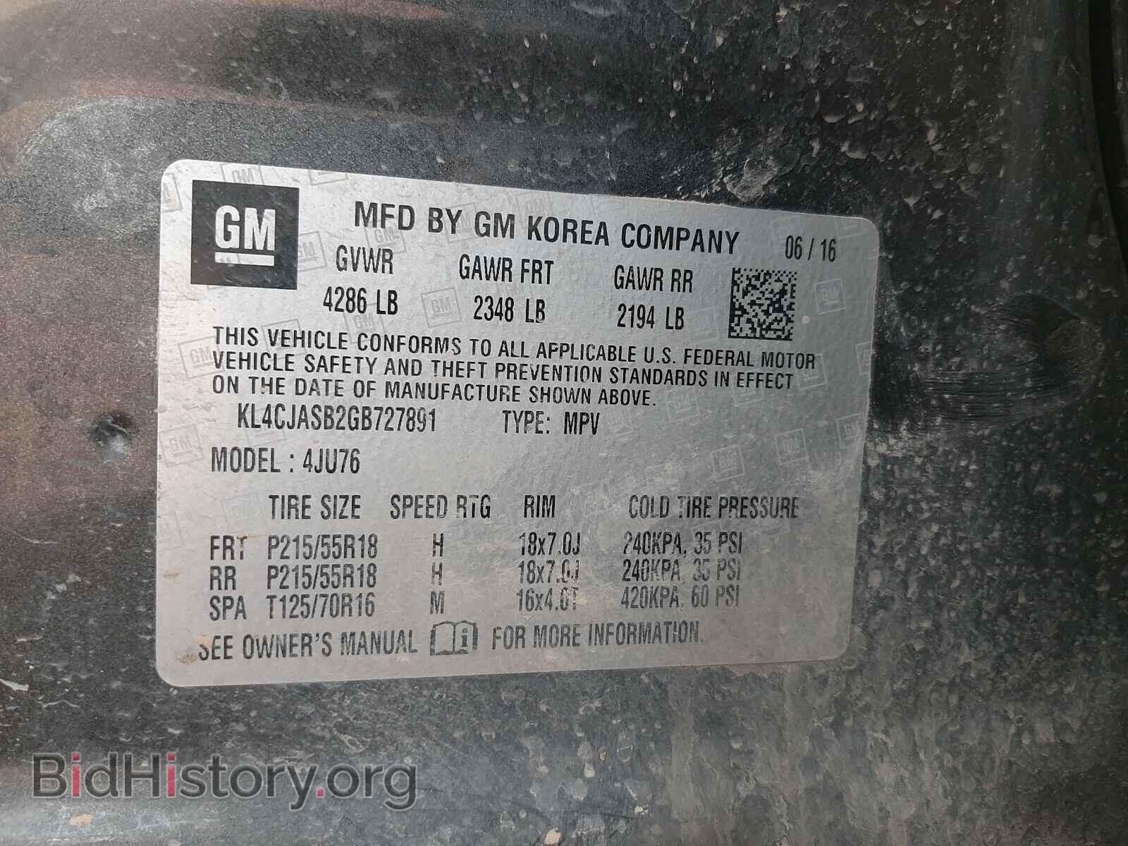 2016 BUICK ENCORE - VIN: KL4CJASB2GB727891 - Фото 10