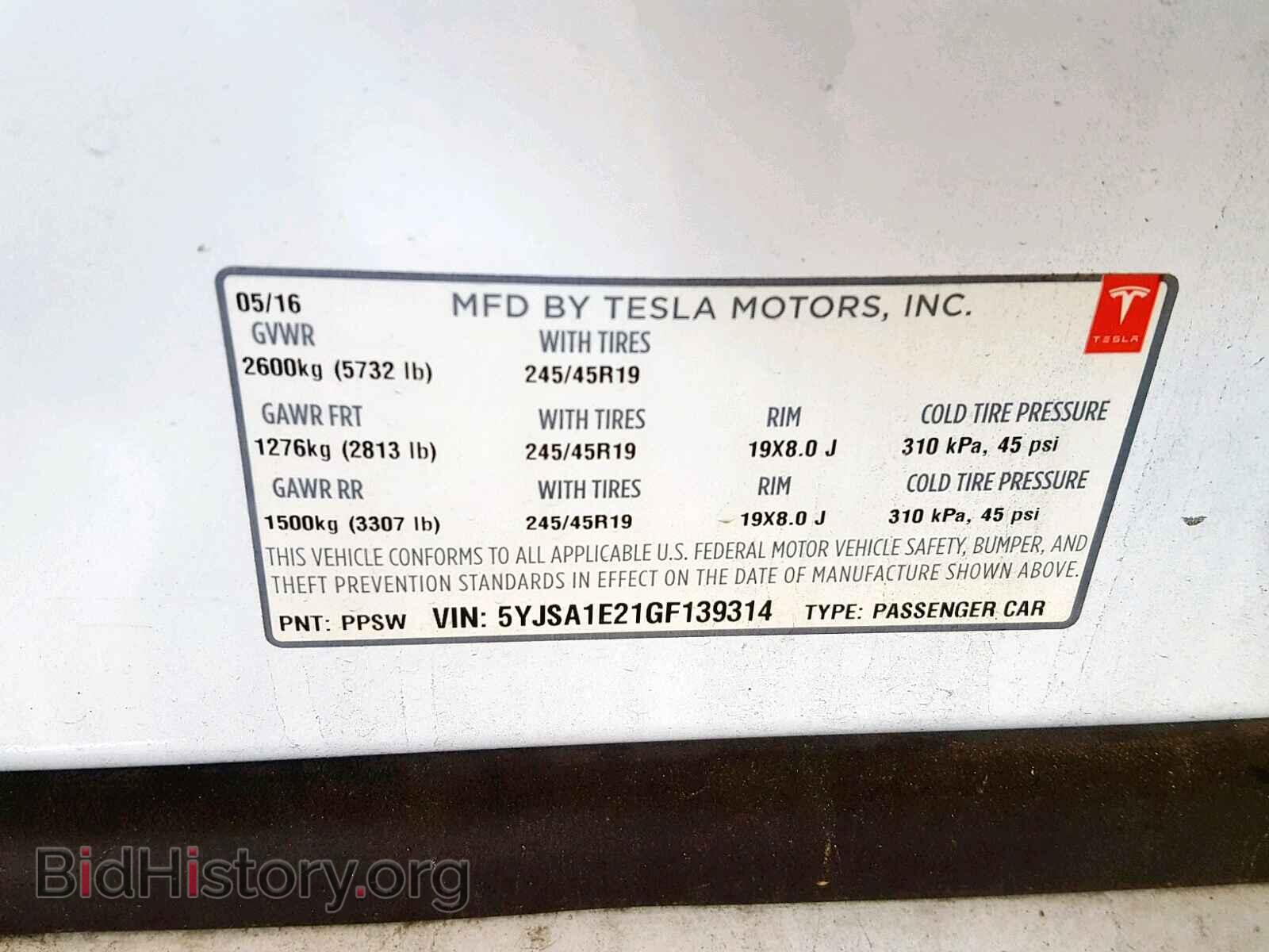 2016 TESLA MODEL S - VIN: 5YJSA1E21GF139314 - Photo 10