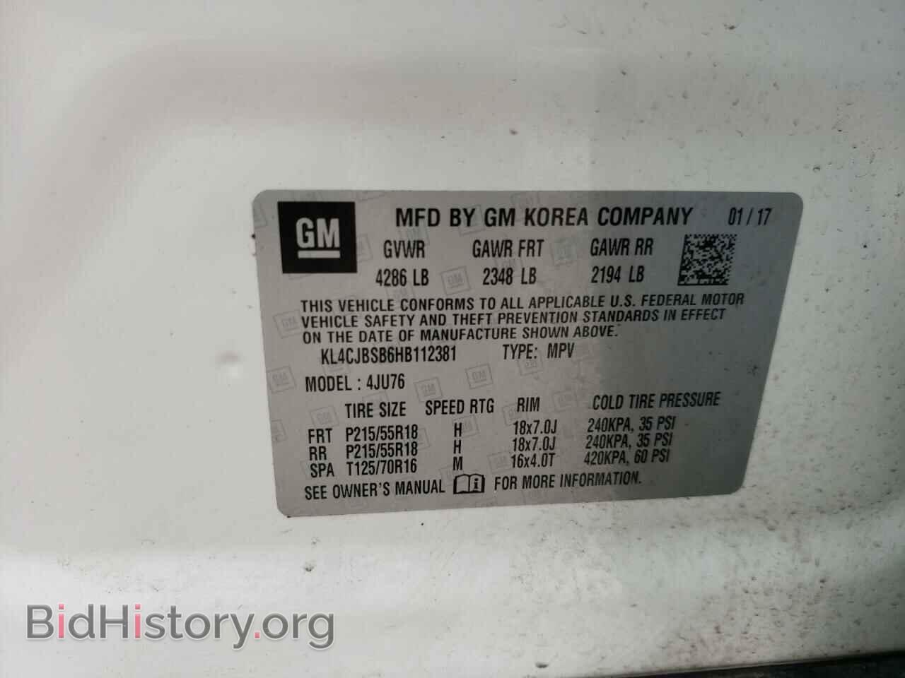 2017 BUICK ENCORE - VIN: KL4CJBSB6HB112381 - Фото 10