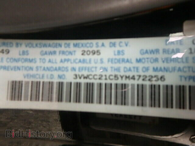 2000 VOLKSWAGEN BEETLE - VIN: 3VWCC21C5YM472256 - Фото 10