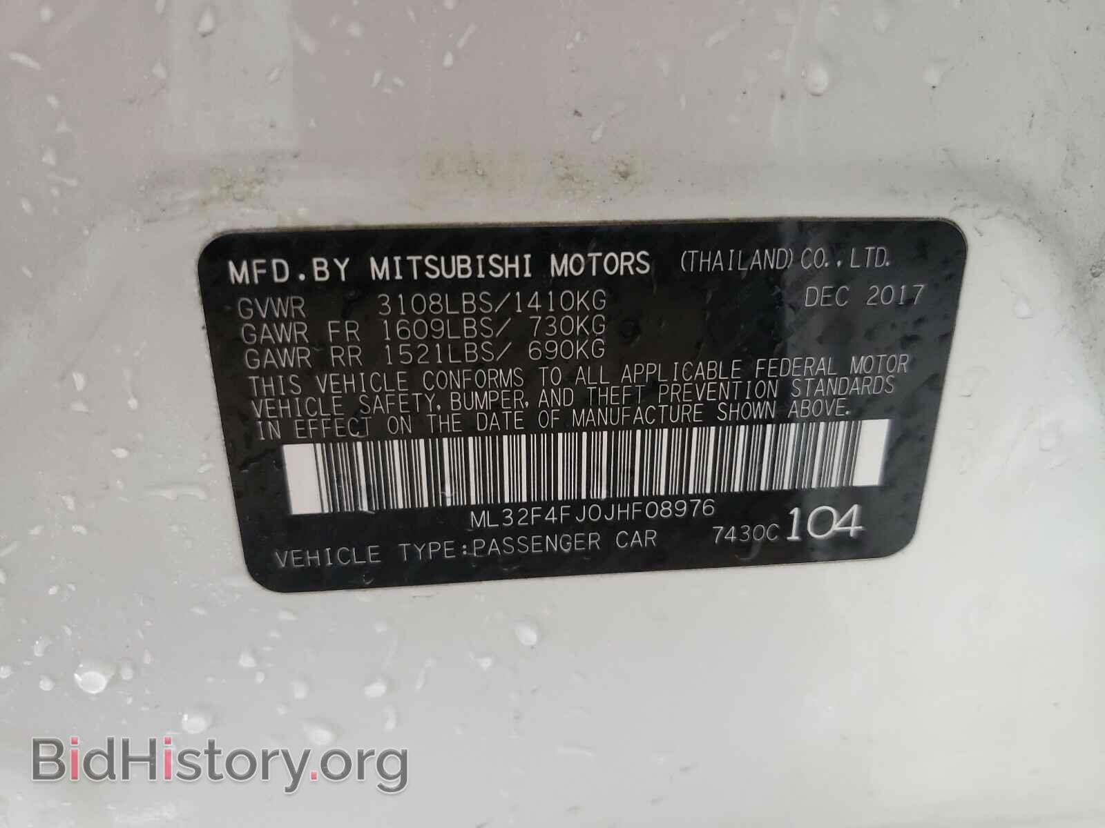 2018 MITSUBISHI MIRAGE - VIN: ML32F4FJ0JHF08976 - Фото 10