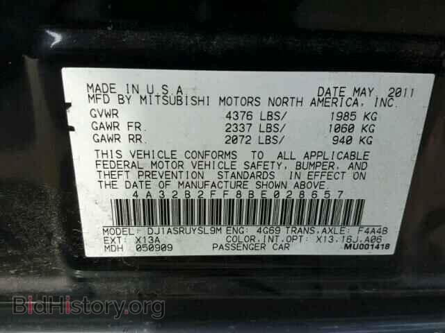 2011 MITSUBISHI GALANT - VIN: 4A32B2FF8BE028657 - Фото 10