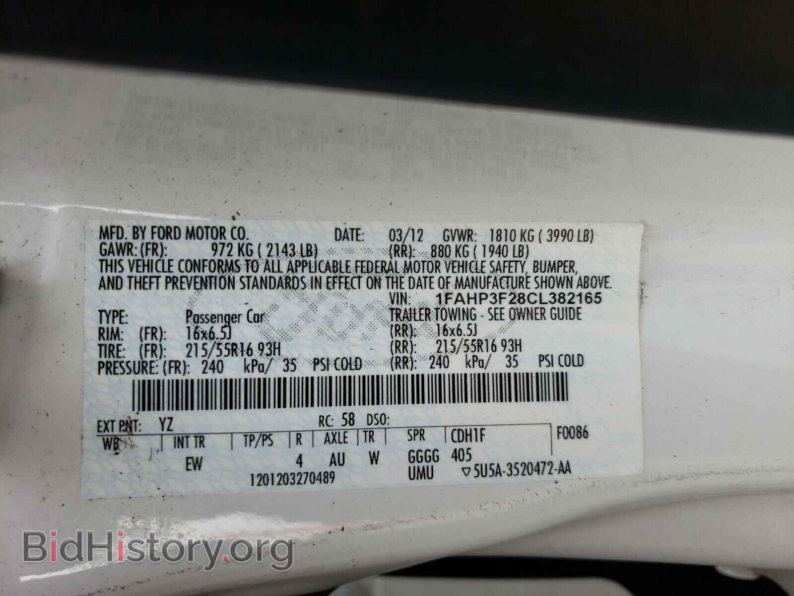 2012 FORD FOCUS - VIN: 1FAHP3F28CL382165 - Photo 10