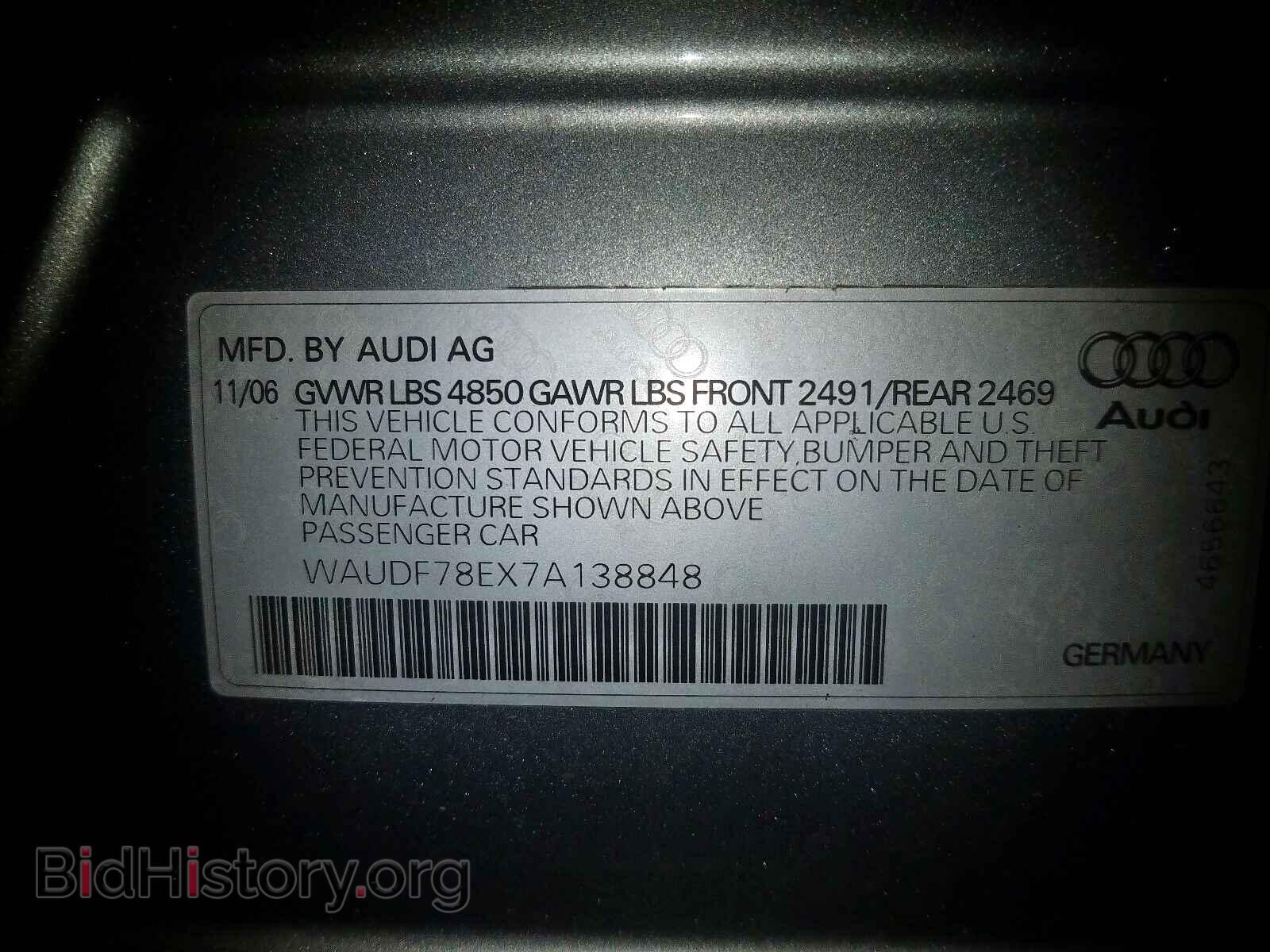 2007 AUDI A4 - VIN: WAUDF78EX7A138848 - Photo 10
