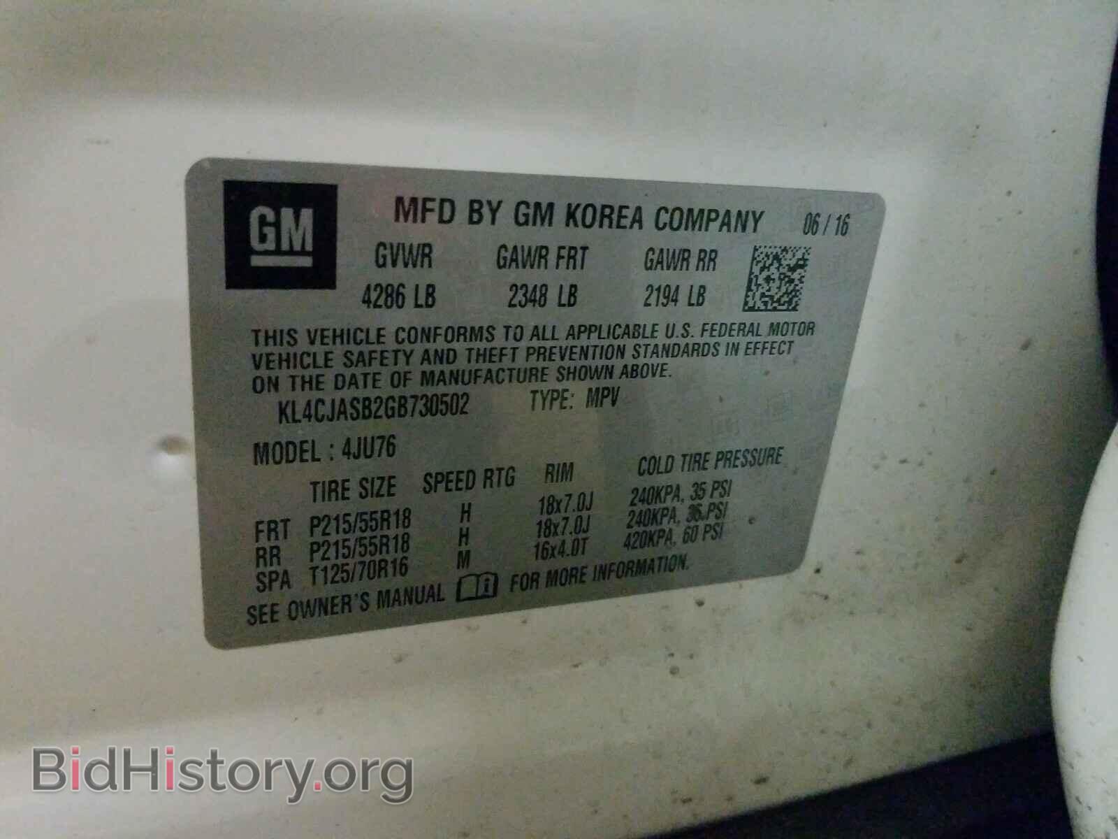 2016 BUICK ENCORE - VIN: KL4CJASB2GB730502 - Photo 10