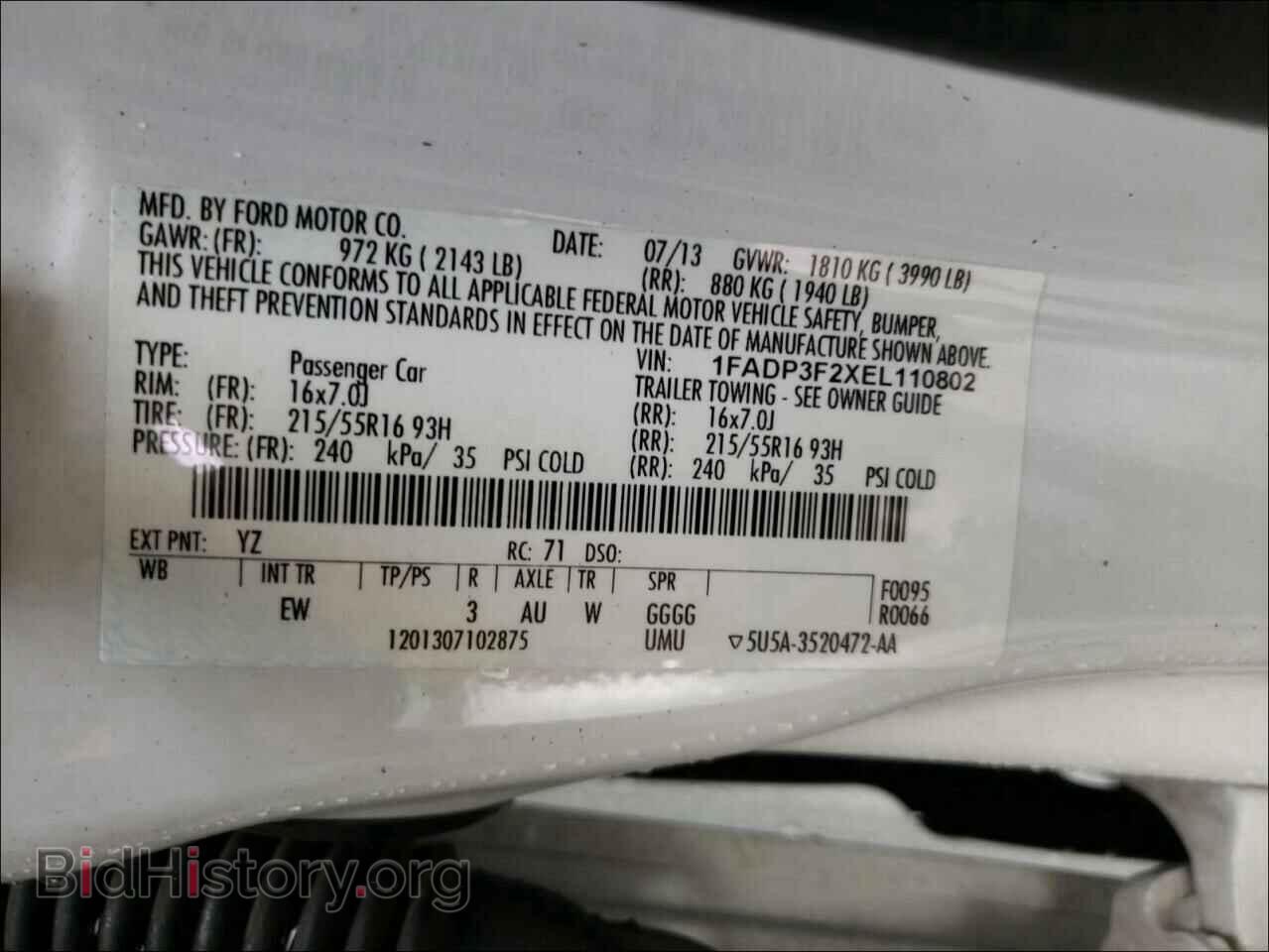 2014 FORD FOCUS - VIN: 1FADP3F2XEL110802 - Фото 10