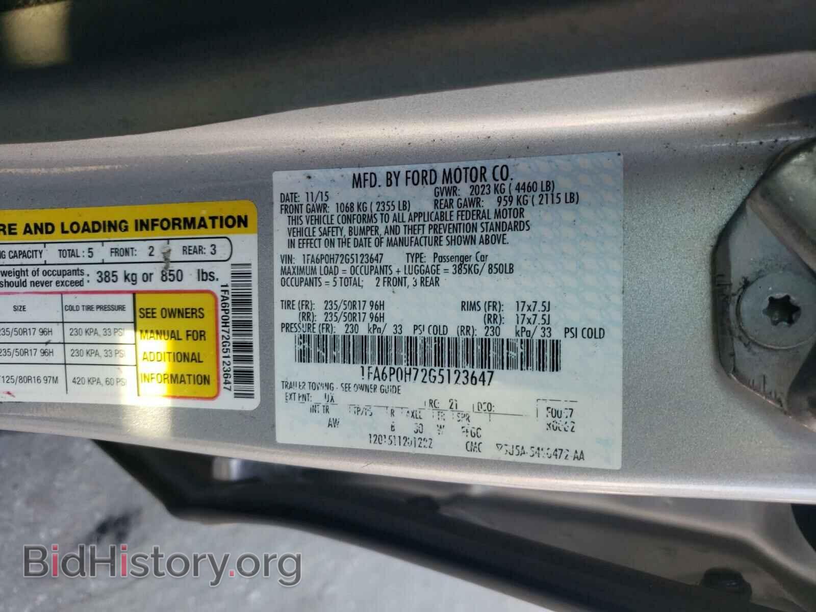 2016 FORD FUSION - VIN: 1FA6P0H72G5123647 - Фото 10