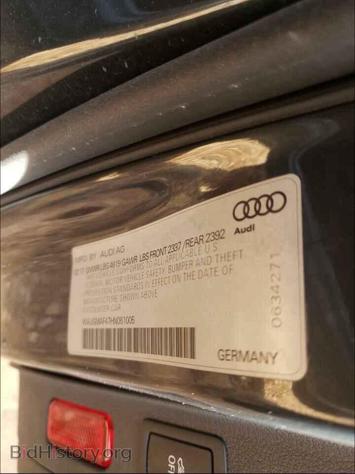 2017 AUDI A4 - VIN: WAUGMAF47HN061005 - Фото 10