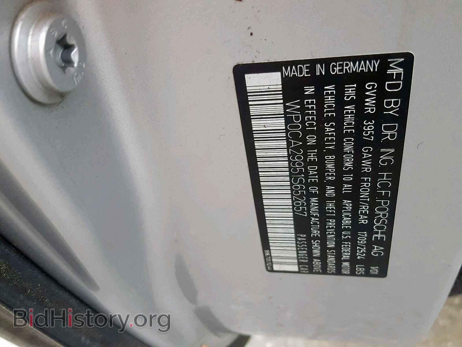 2001 PORSCHE 911 - VIN: WP0CA29951S652657 - Фото 10