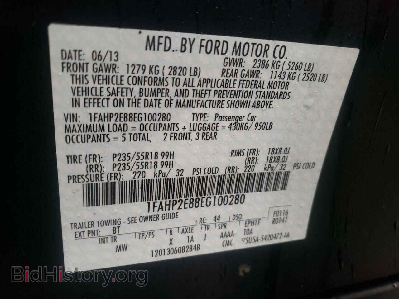 2014 FORD TAURUS - VIN: 1FAHP2E88EG100280 - Photo 10
