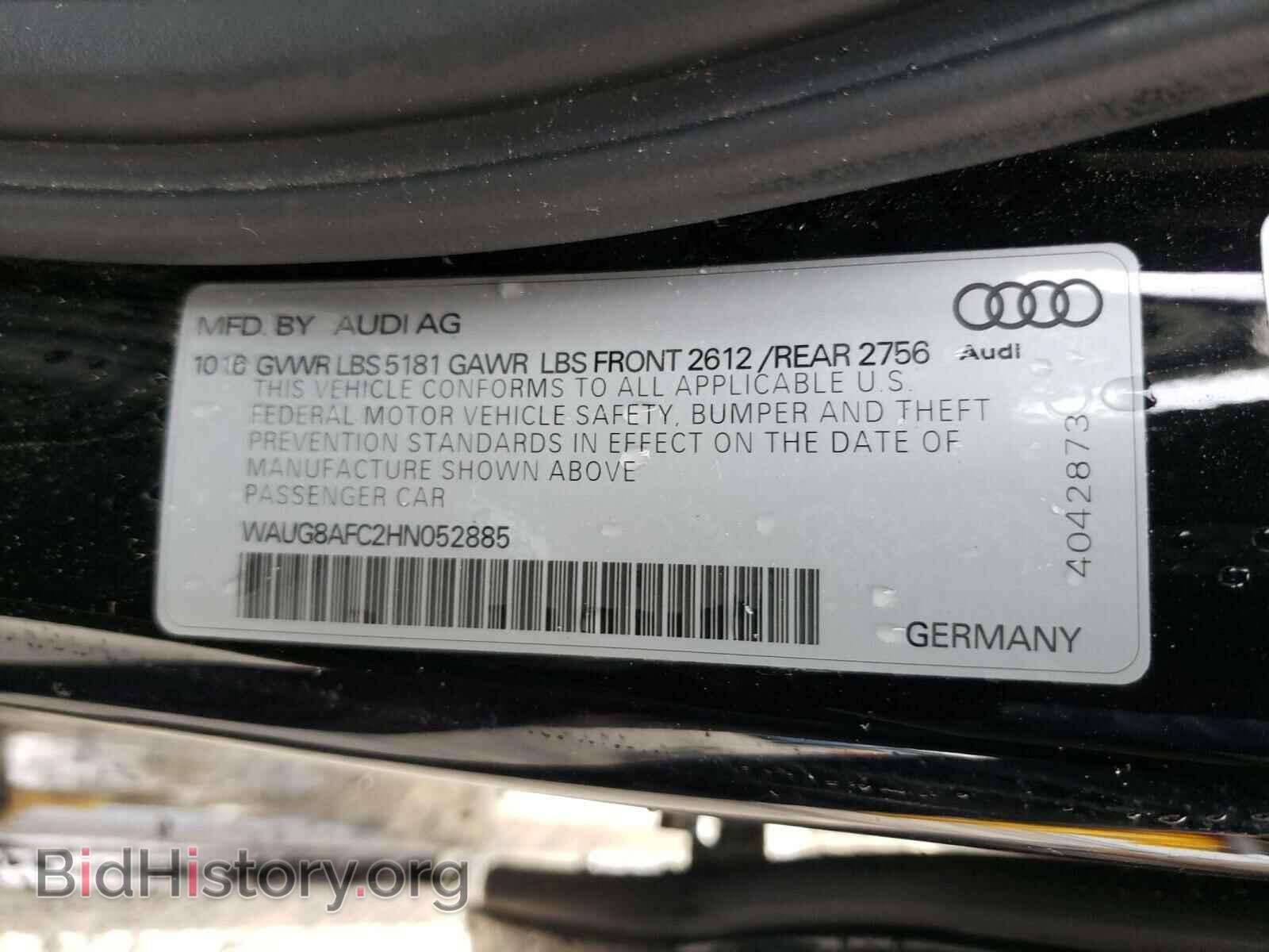 2017 AUDI A6 - VIN: WAUG8AFC2HN052885 - Фото 10