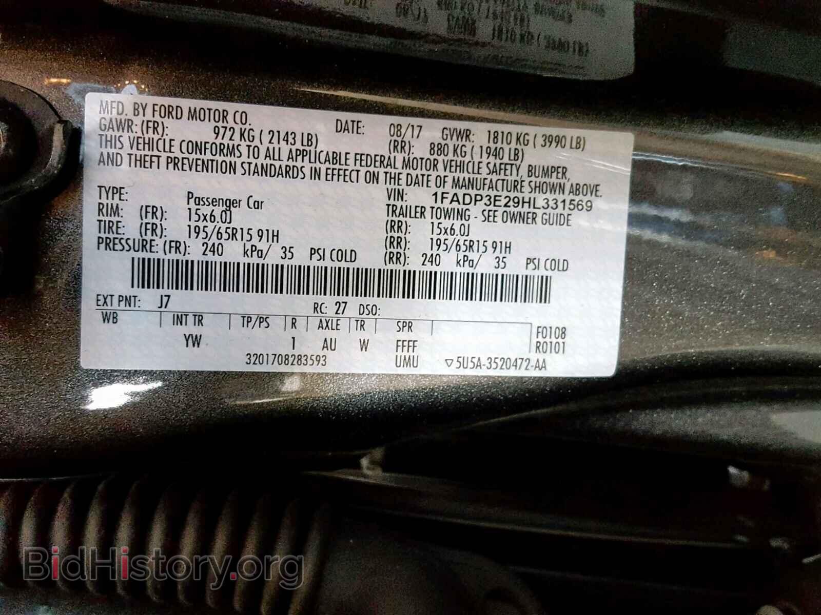 2017 FORD FOCUS - VIN: 1FADP3E29HL331569 - Photo 10