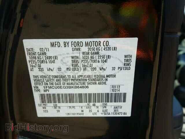 2011 FORD ESCAPE - VIN: 1FMCU0EG3BKB64806 - Фото 10