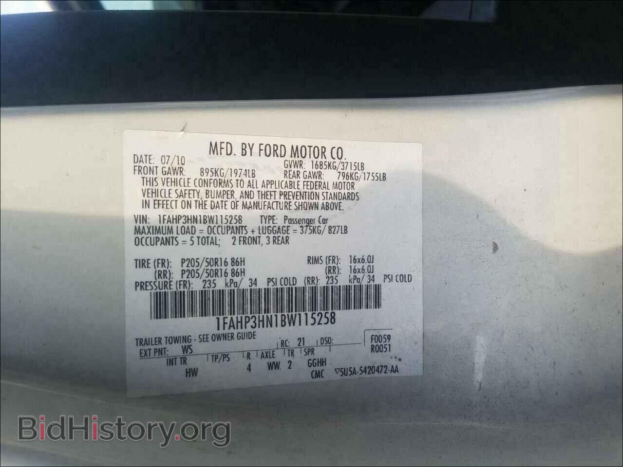 2011 FORD FOCUS - VIN: 1FAHP3HN1BW115258 - Фото 10