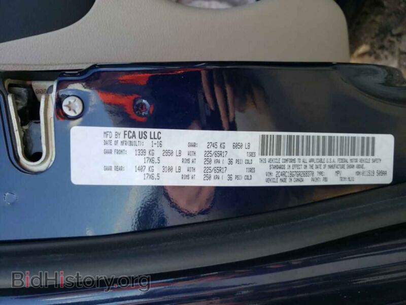 2016 Chrysler MINIVAN (VIN 2C4RC1BG7GR269370) — photo 10 of 10