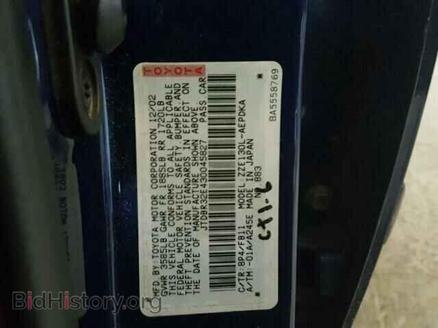2003 TOYOTA COROLLA - VIN: JTDBR32E430045827 - Фото 10