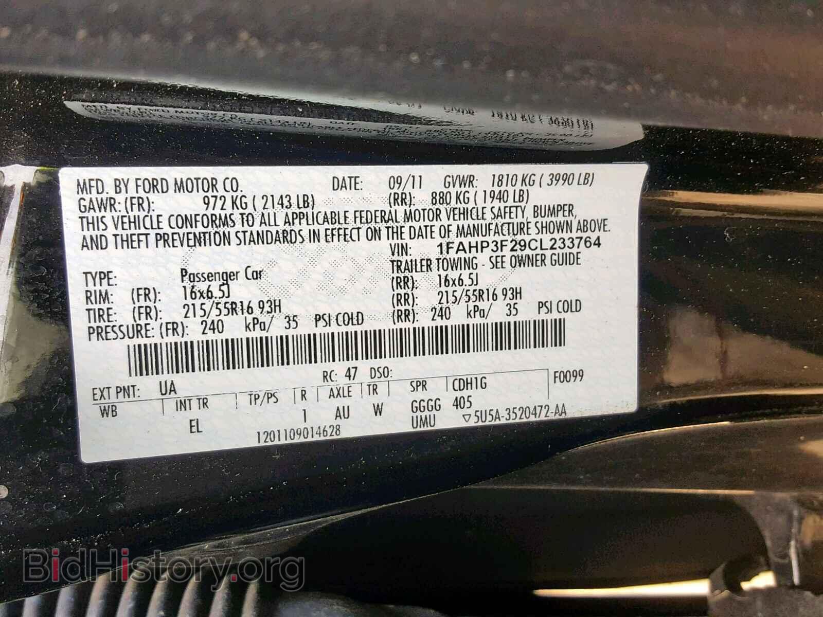 2012 FORD FOCUS SE - VIN: 1FAHP3F29CL233764 - Фото 10