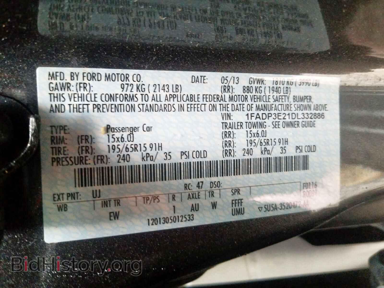 2013 FORD FOCUS - VIN: 1FADP3E21DL332886 - Фото 10