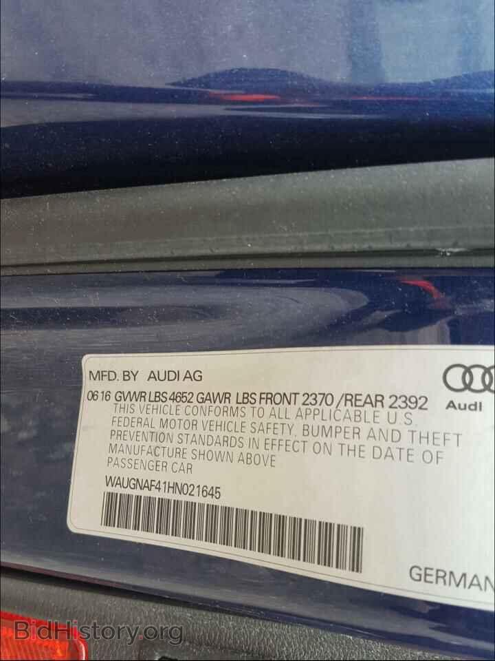 2017 AUDI A4 - VIN: WAUGNAF41HN021645 - Фото 10