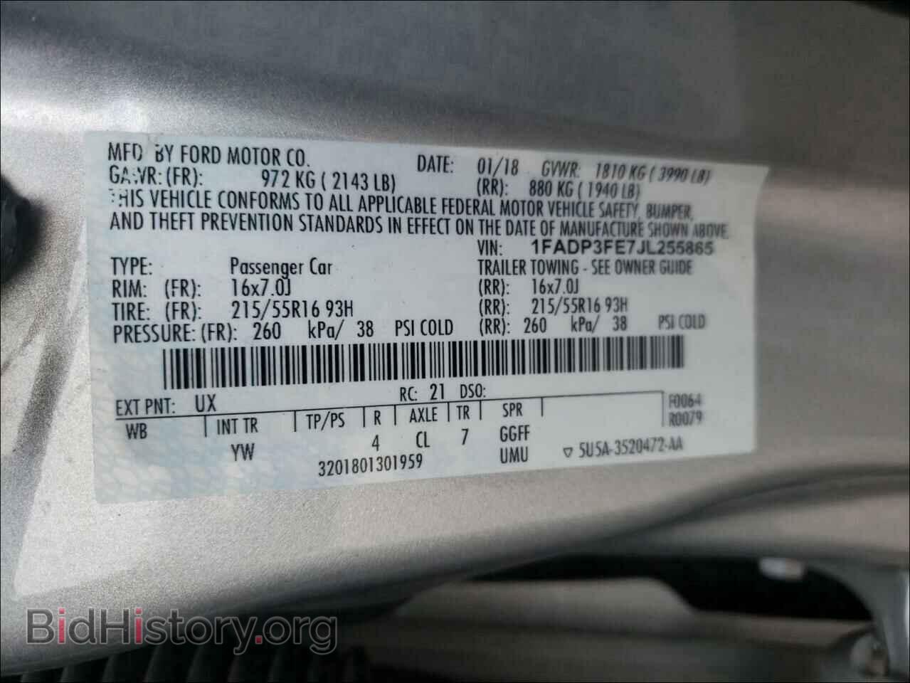 2018 FORD FOCUS - VIN: 1FADP3FE7JL255865 - Photo 10