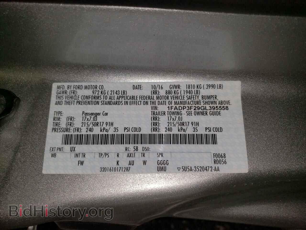 2016 FORD FOCUS - VIN: 1FADP3F29GL395558 - Фото 12