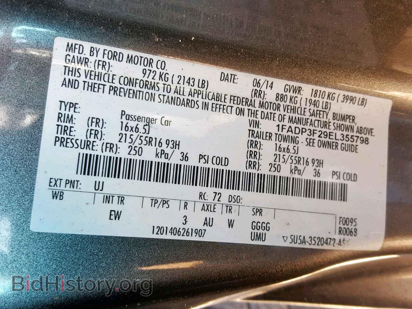 2014 FORD FOCUS SE - VIN: 1FADP3F29EL355798 - Фото 10