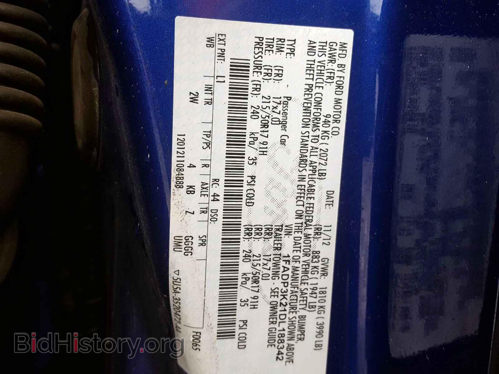 2013 FORD FOCUS - VIN: 1FADP3K21DL188342 - Фото 10