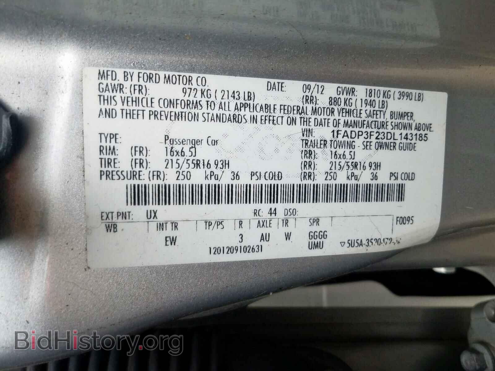2013 FORD FOCUS - VIN: 1FADP3F23DL143185 - Фото 10