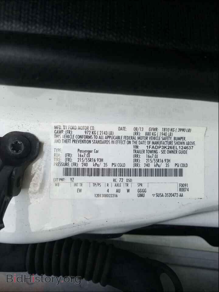 2014 FORD FOCUS - VIN: 1FADP3K26EL124637 - Фото 10