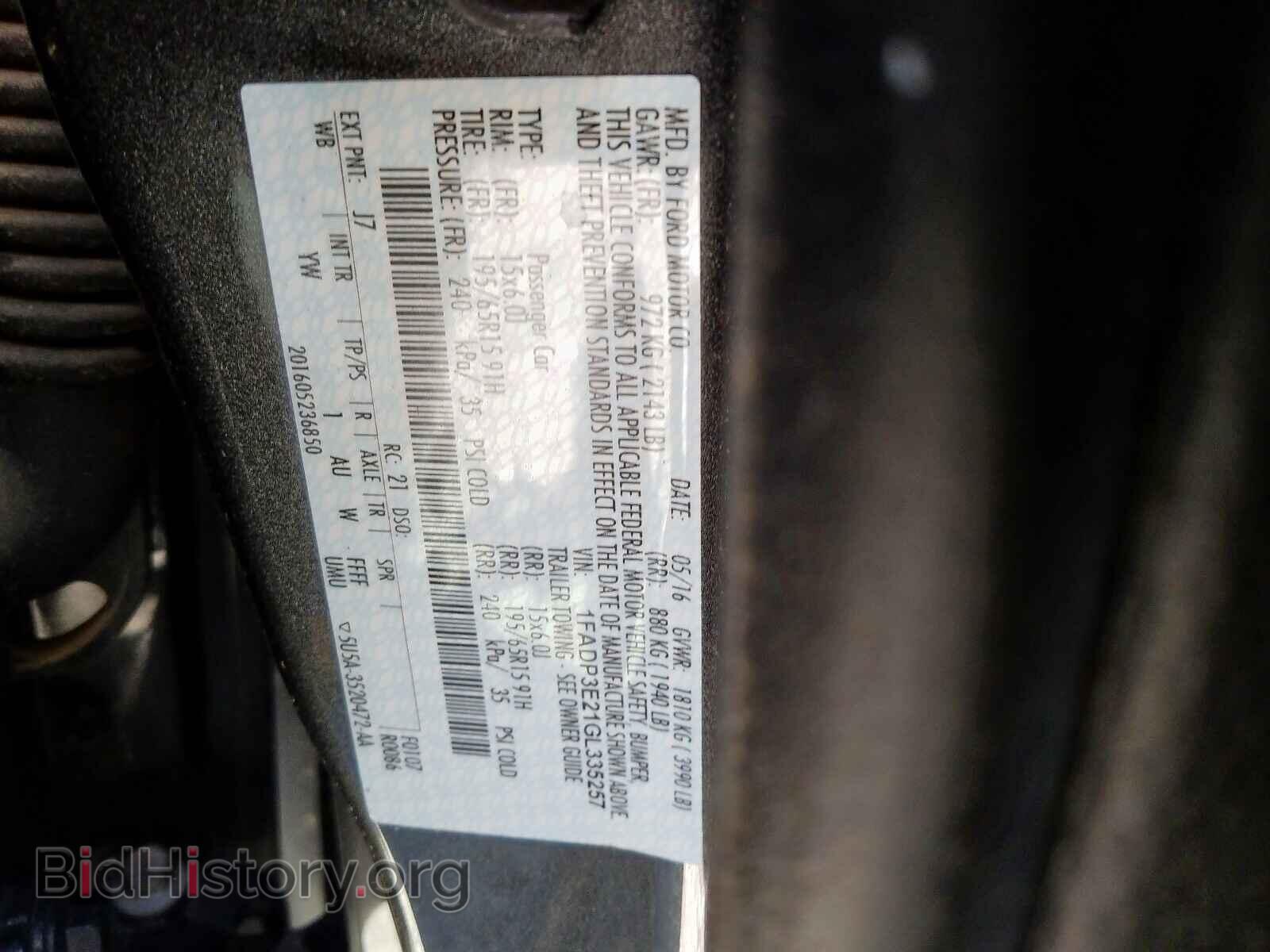 2016 FORD FOCUS - VIN: 1FADP3E21GL335257 - Фото 10