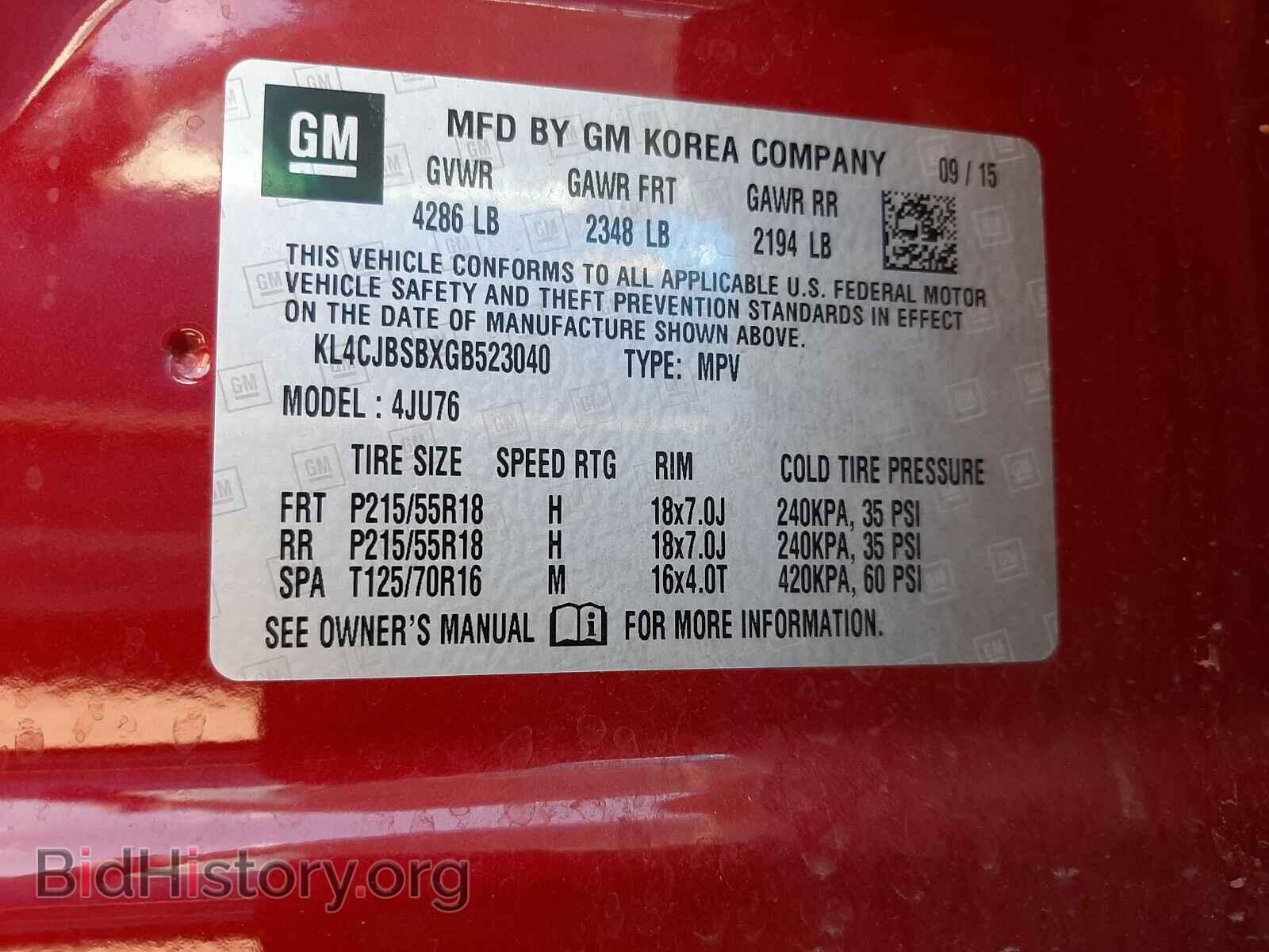 2016 BUICK ENCORE - VIN: KL4CJBSBXGB523040 - Photo 10