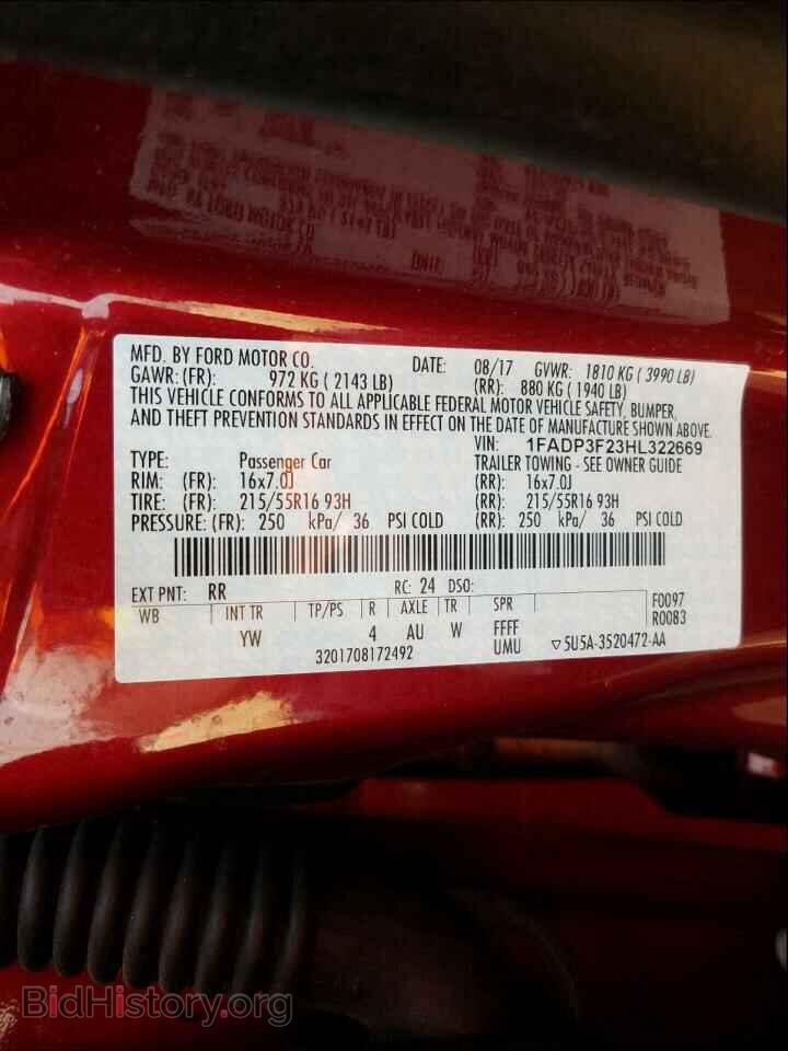 2017 FORD FOCUS - VIN: 1FADP3F23HL322669 - Photo 10
