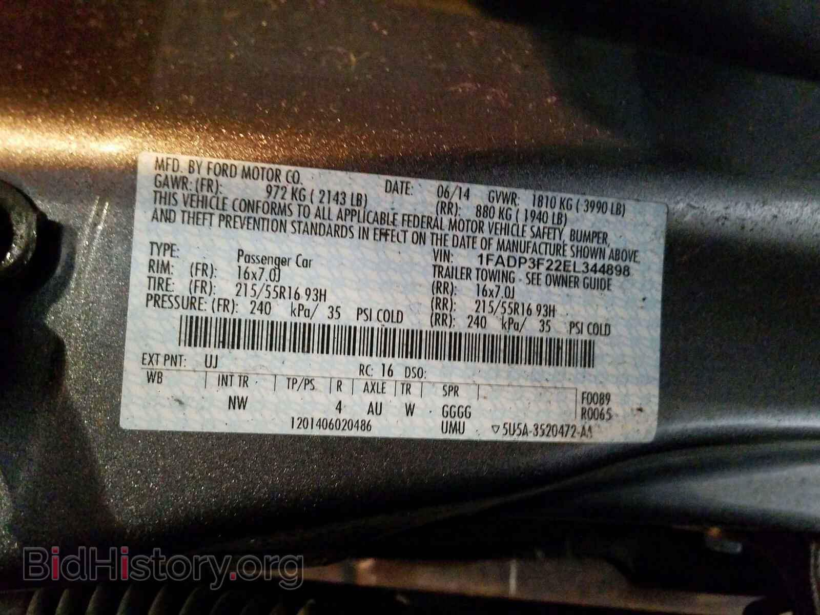 2014 FORD FOCUS - VIN: 1FADP3F22EL344898 - Photo 10